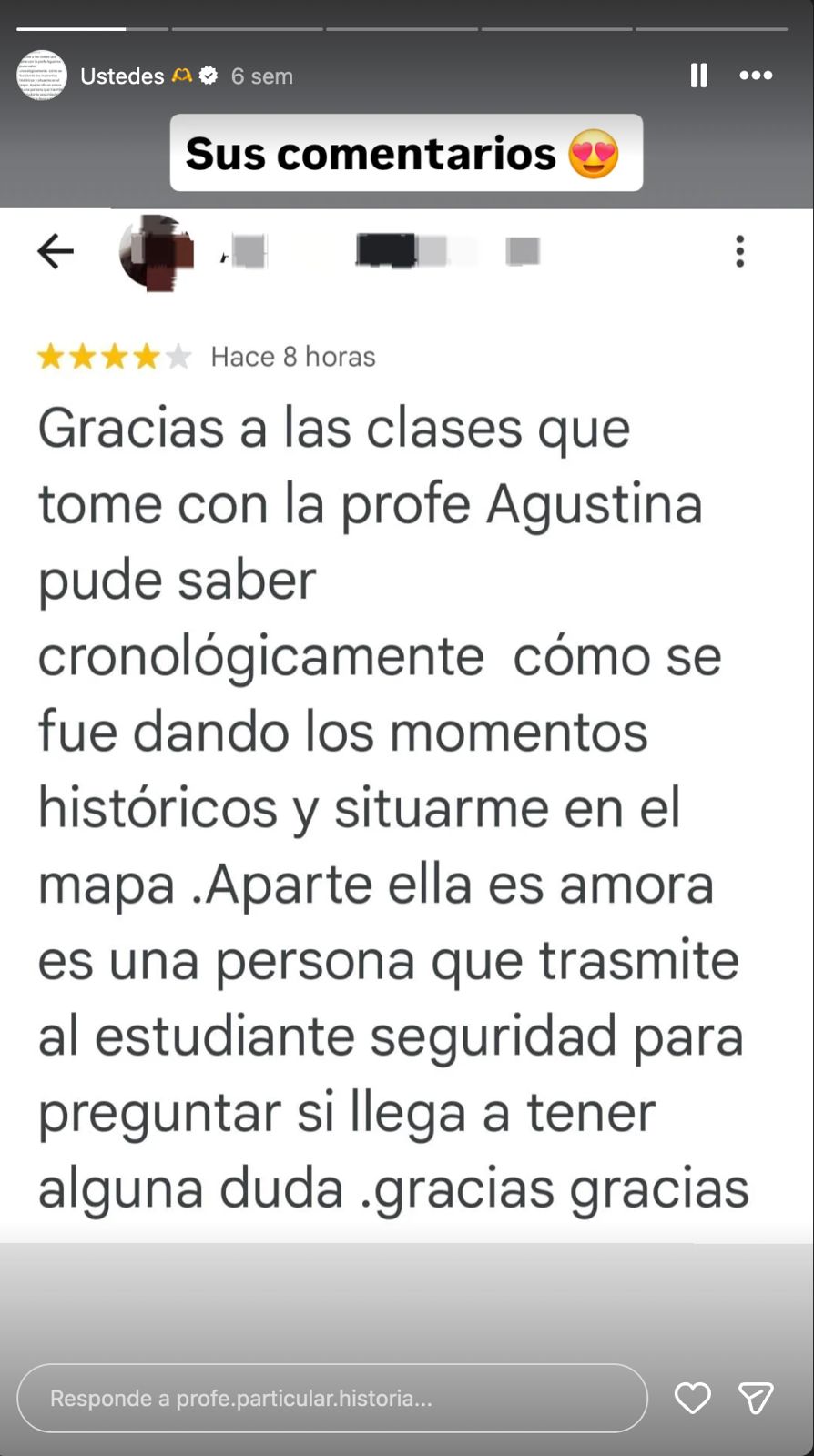 Testimonio 1 - Agradecimiento por las clases
